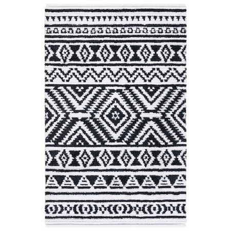 Safavieh 6 ft. 4 in. x 9 ft. 6 in. Augustine Power Loomed Rectangle Rug Black & Ivory AGT849Z-6